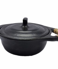 Buy Designer Casserole with Handle-Black Pottery