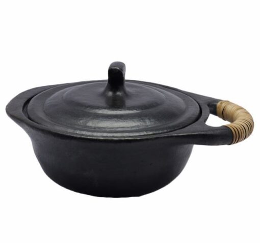 Buy Designer Casserole with Handle-Black Pottery