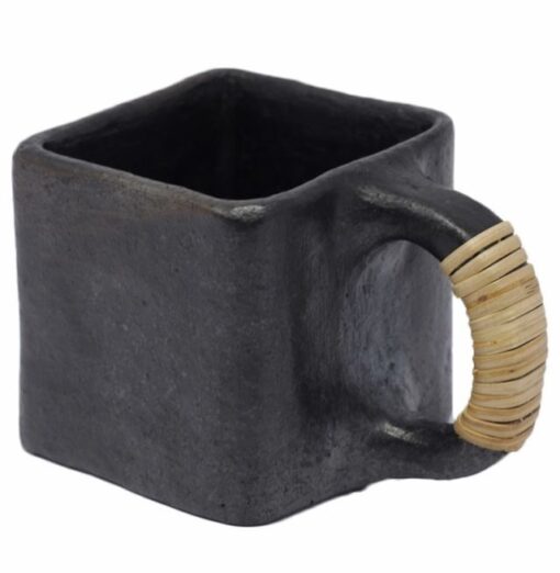Buy Square Tea/Coffee Cup-Black Pottery