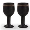Buy Designer Black Wine Glass Set-Black Pottery