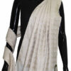 Buy Designer Handwoven Silk Shawl-White Color