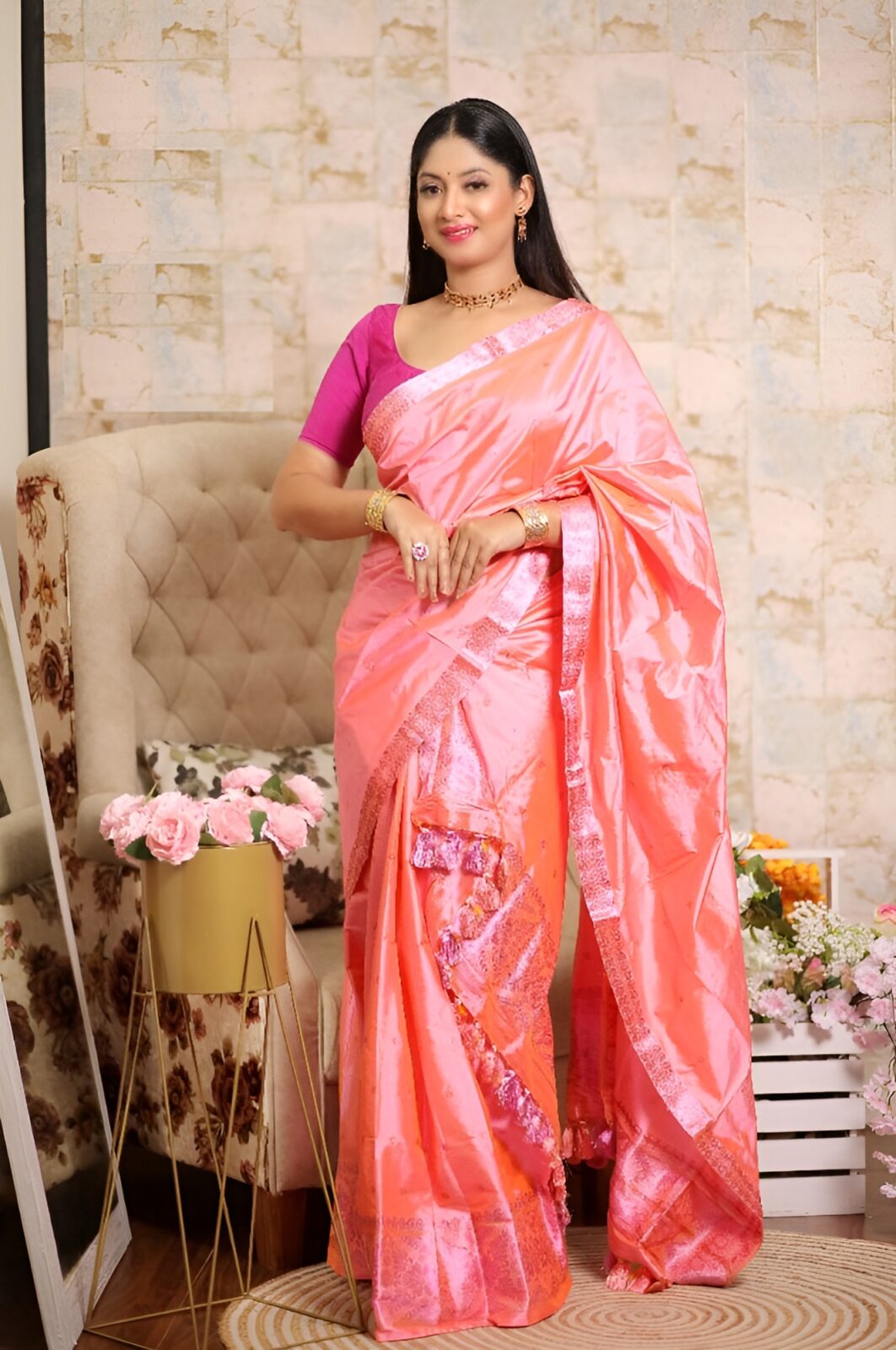 assam silk dress Ivory White and Silver Hand Woven Assam Silk Saree