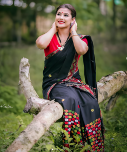 Handwoven Cotton Mekhela Chador in Multicolor-Genuine Handloom