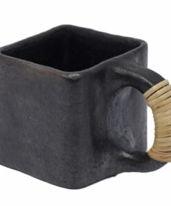 Buy Square Tea/Coffee Cup-Black Pottery