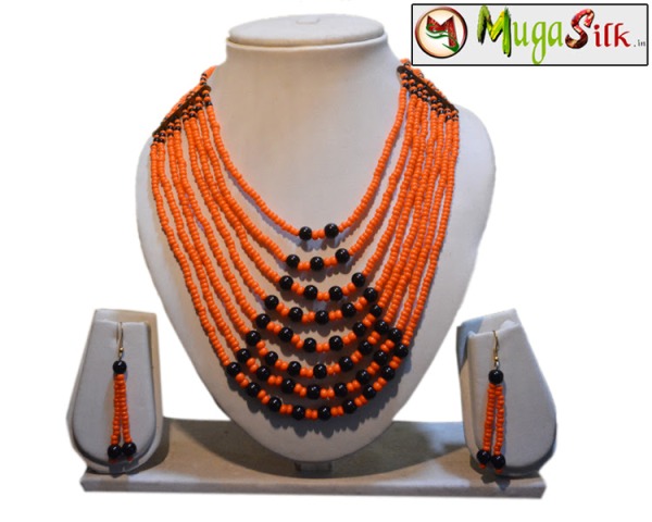 Orange Beads Handmade Necklace