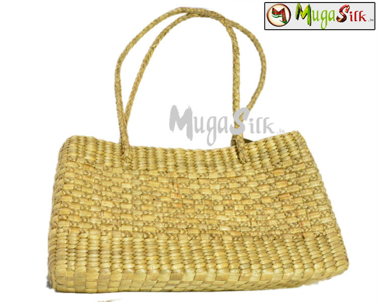 Oblong Basket Bag with Oblong Handles made from Water hyacinth - Temples  and Markets