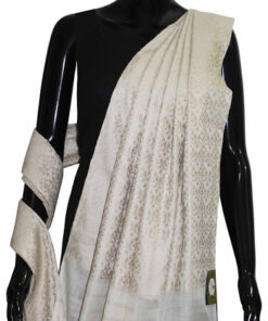 Buy Designer Handwoven Silk Shawl-White Color