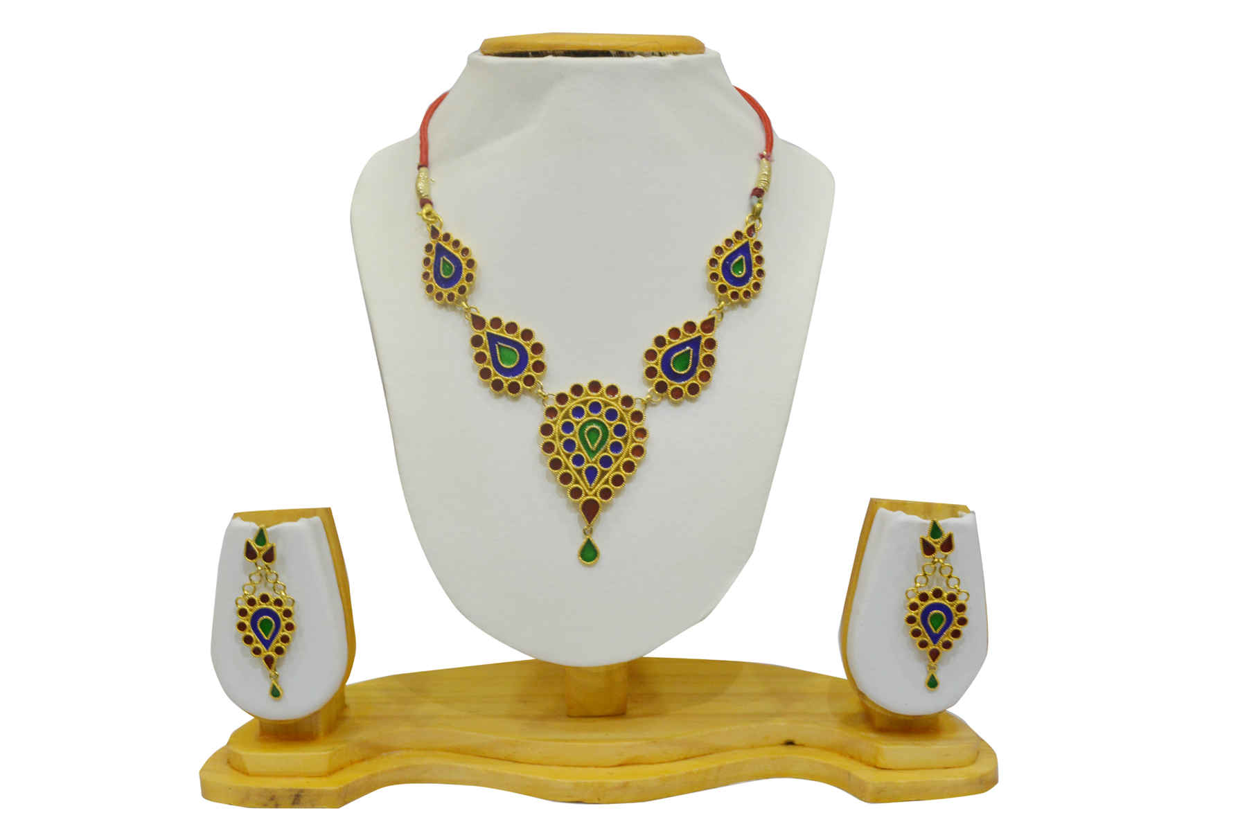 Buy Krishnangi Collection's Gold Plated Assamese Traditional Jewellery, Assamese  Gohona(Red, Green, Purple and Gold) at Amazon.in