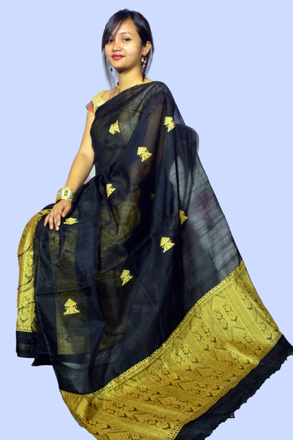 Buy Shikriti Creation Women's Assam Silk Baby Mekhla Saree (Gold, Free  Size) at Amazon.in