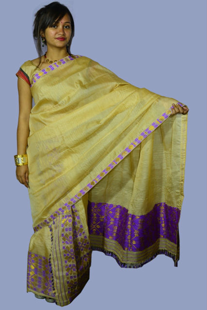 AC Cotton Silk Mekhela Chador Assamese Saree Mekhala Sador