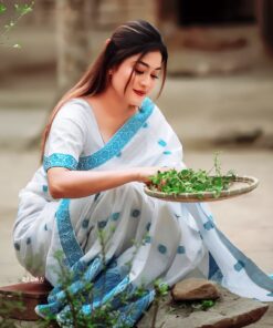 Kesapat Mekhela Sador Blue and White