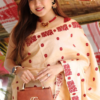 Handwoven Toss Muga Mekhela Chador -Genuine Handloom