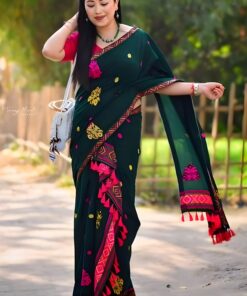 Assam Mekhela Chador Green