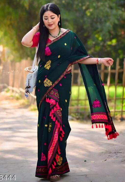 Assam Mekhela Chador Green