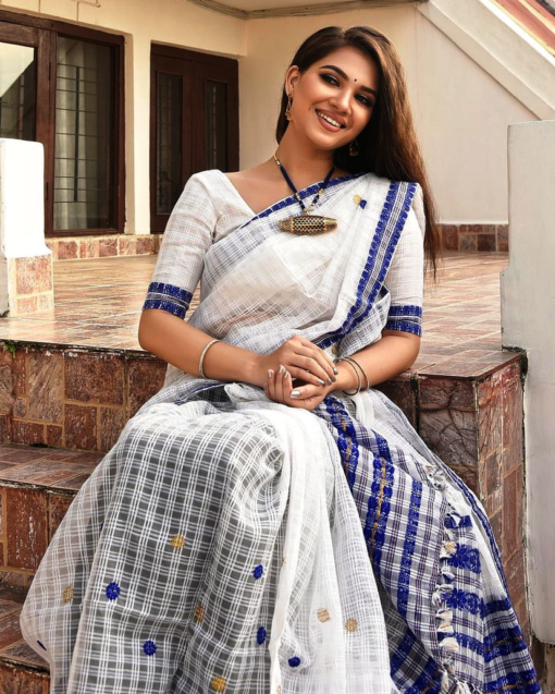 Handwoven Noni Cotton Mekhela Chador-Genuine Handloom